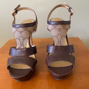 Coach Signature Monogram Platform Heels - Size 9